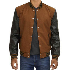 Veste à capuche Letterman imprimée personnalisée à manches longues pour hommes veste en tissu vierge universitaire pour adultes taille XL pour l'hiver - Product Image 1