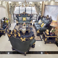 Luxuriöses Gestepptes Traditionelles Europäisches Chesterfield Villa-Sofa-Set Maßgefertigt Schwarz Grau Teakholz Wohnzimmermöbel Australien