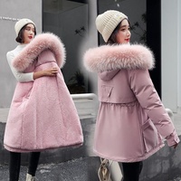 Parka longue décontractée d'hiver pour femme, personnalisable, en gros, avec capuche, fermeture éclair, doublure en polyester, imperméable
