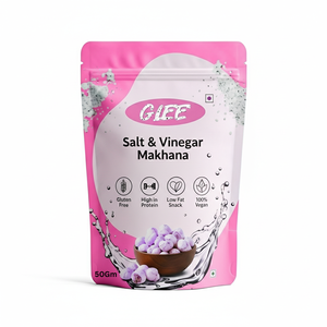 Nueces Makhana Tostadas con Sabor a Sal y Vinagre, Crujientes y Saludables, Sin Gluten, Sin Colesterol, en Bolsa Doypack de 50g - Product Image 1