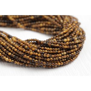 Perles rondes en œil de tigre, brin de 6 mm à 10 mm, pour la fabrication de bijoux - Product Image 2