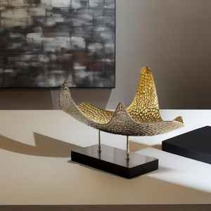 Metal Showpiece Home Decorative Nautical Decor Sculpture <b>Gold</b> Plated Office Desktop <b>Decoration</b> From Indian Supplier - Product Image 3