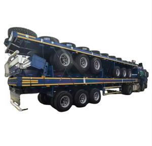 LISTO PARA ENVIAR Semirremolque de Plataforma Plana Usado de 3, 4 y 5 Ejes, 12.5m, para Contenedores de 20 y 40 Pies, Capacidad de 50-60T - Product Image 1