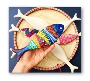 Hot Sale Unfinished 3D Wooden Fish Cutouts Ready To Ship/Handmade wooden carved plywood fish shaped/ wooden fish shape