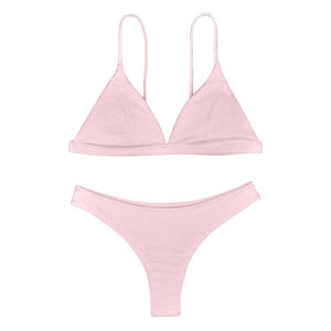 Nouveauté : Ensemble bikini 2 pièces sexy pour femme, couleur unie avec logo personnalisé, motif imprimé unique, technique de teinture unie, dernier style - Product Image 2
