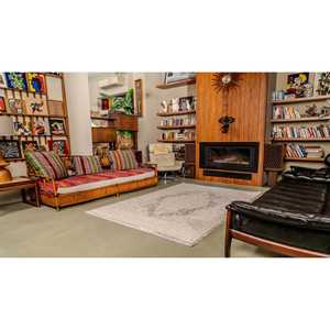 Alfombra Moderna Beige Netline MD001, Fibras Sintéticas Duraderas, No Deshilachan, Fácil de Limpiar, para Dormitorio, Estudio, Hogar, Alfombras Depot - Product Image 1