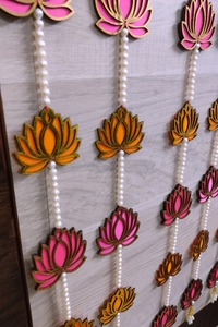 ที่แขวนผนังลายดอกบัวมุกตกแต่งงานแต่งงานอินเดียที่มีสีสันของตกแต่งเวทีปาร์ตี้ฉากหลัง Diwali navratri คริสต์มาสวันเกิด - Product Image 2