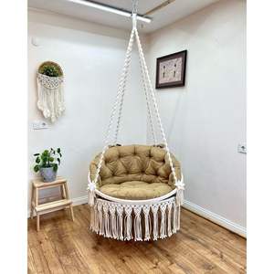 Elegant Handcrafted Macrame Swing <b>Chair</b> for Indoor & Outdoor Relaxation for <b>Balcony</b> & Garden Hanging <b>Chair</b> for Outdoor Furniture - Product Image 3