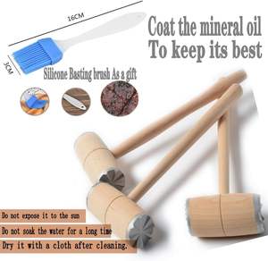 ค้อนทุบเนื้อไม้ตะลุมพุกไก่พร้อมค้อนเนื้ออลูมิเนียมสองด้าน12" - Product Image 4