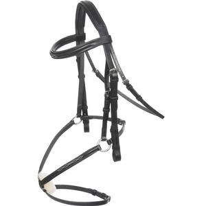 Bride mexicaine de cheval avec tête rembourrée fendue et coutures fantaisie - Product Image 1