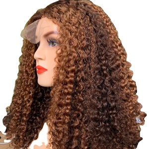 Perruque en cheveux humains Remy du Vietnam, grandes boucles colorées, tissage de cheveux humains, extension à trame unique, dentelle HD, bonne qualité, vente en gros - Product Image 3