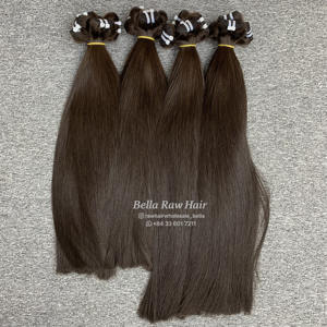 Marrón venta al por mayor VQ pelo Bella modelo 100% virgen vietnamita no Remy extensiones de cabello humano recto cutícula alineada Super pelo - Product Image 5