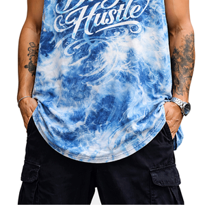 Camiseta sin Mangas para Hombre, Azul Sólido, Spandex/Poliéster, Estilo Urbano Moderno, Transpirable, de Secado Rápido, para Uso Diario - Product Image 4