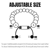 Bracelet unisexe réglable en acier inoxydable avec perles certifiées œil de tigre et agate argentée - Cadeau