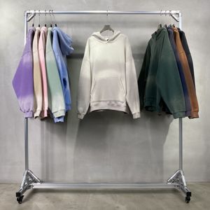 Personalizado 360GSM Vintage Streetwear sudaderas con capucha bordada pantalla de seda Digital impreso de gran tamaño Spray teñido sólido con capucha - Product Image 6