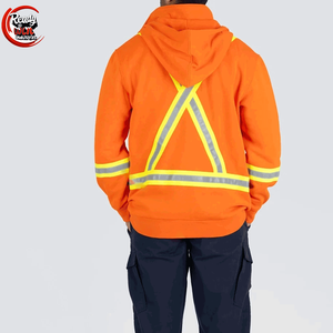 Sudadera con capucha de manga larga para hombre, ropa de trabajo de poliéster de alta visibilidad con característica transpirable, chaqueta de seguridad reflectante impermeable - Product Image 5