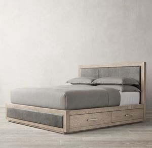Bedroom Beauty Minimalist Drawer Design Furniture Handcrafted Wooden <b>Frame</b> <b>Platform</b> Hotel Storage <b>Beds</b> - Product Image 1