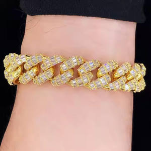 New Arrival HIPHOPSTAR ICED-OUT Miami Cuban Link Hiphop <b>Bracelet</b> VVS Baguette Moissanite 925 Sterling Silver <b>Rose</b> <b>Gold</b> Jewelry - Product Image 6