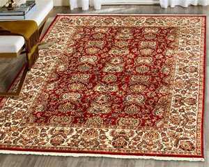 Tapis rectangulaire de luxe style classique en laine et soie pour la maison, la chambre et le salon, lavable - Product Image 2