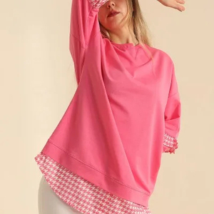 Sudadera informal de alta calidad con cuello redondo para mujer, sudadera EXTRA LARGA con logotipo personalizado, sudadera con diseños personalizados para mujer - Product Image 1