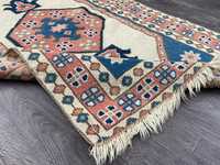 Luxury White Hand Knotted Wool Moroccan Super Kazak Abstract Rug Soft Textured Eco-Friendly Anti-Slip Low Pile Home Interior