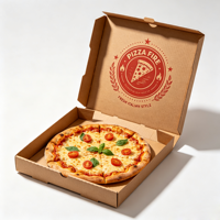 SP3376 Vente en gros de boîtes à pizza écologiques en carton ondulé Kraft B/E Flute avec logo personnalisé imprimé, 8-20 pouces, pour pizzeria
