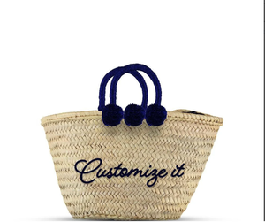 Sac de plage personnalisé tendance pour demoiselles d'honneur - Sac en paille personnalisé pour enterrement de vie de jeune fille - Product Image 1