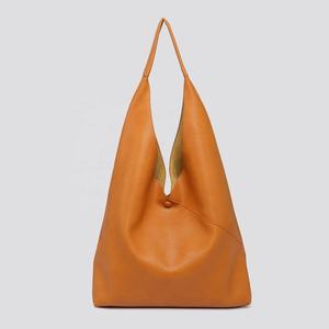 Grand sac fourre-tout Hobo en cuir végétalien pour femmes LHB-0091E marron épaule ample Design vieilli fermeture à glissière fermeture ouverte utilisation quotidienne - Product Image 5