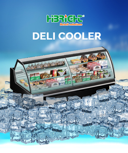 Vitrina Refrigerada para Delicatessen de Supermercado, Aprobada por ETL, de Gran Capacidad, para Exhibición de Carne y Bocadillos, con Vidrio Curvo - Product Image 3