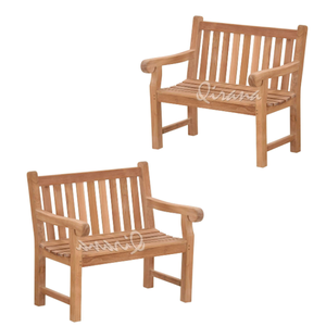 Banc de jardin en bois massif de qualité supérieure de 100 cm 2 places pour salle à manger en plein air, villa et parc Design moderne - Product Image 5