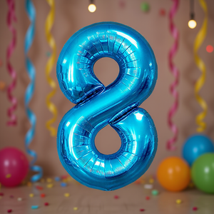 Globos de Fiesta Azules N8 de 100cm, Paquete de 12 Unidades - Product Image 3