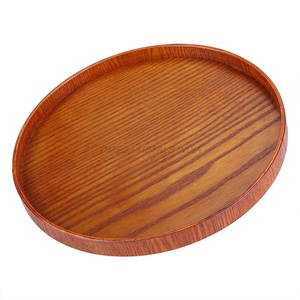 Customized Wooden <b>Tray</b> Set in Elegant <b>Black</b> Color with Round Shape and Modern Design Ideal for <b>Serving</b> and Home Decor - Product Image 3