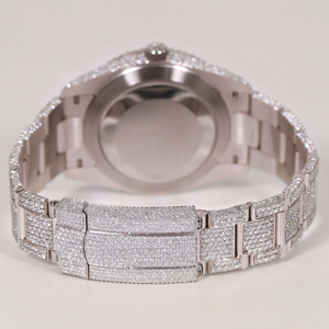 Moissanite Diamond Iced Out Platine Plaqué ou Argent Sterling 925 Solide Montre de Luxe en Diamant de Couleur pour Hommes Bijoux de Mode - Product Image 5