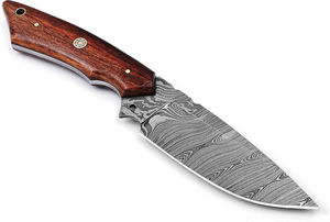 Couteau de chasse et de camping artisanal en acier inoxydable, personnalisable OEM |   Couteau de survie plein format à lame fixe pour l'extérieur, manche en bois - Product Image 2