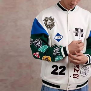 Personalizado Lettermen College Wear Varsity chaqueta para los hombres Streetwear Fabricante Chenille bordado Lettermen chaqueta - Product Image 4