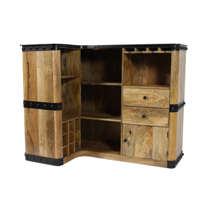 Armoire de bar en bois de mangue New York - Product Image 4