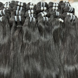 Extensiones de cabello humano virgen vietnamita negro Natural recto sin procesar al por mayor máquina alineada de cutículas trama doble 100g - Product Image 2