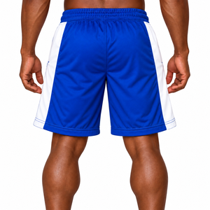 <b>Men</b> Royal Blue <b>White</b> Fleece <b>Shorts</b> with Embroidery Logo Drawstring Elastic Waist Casual Athletic Sports Training <b>Shorts</b> for male - Product Image 2