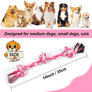 Jouet à mâcher en corde Qbellpet à <span class=keywords><strong>3</strong></span> nœuds pour chiens de taille moyenne et petite, corde à tirer pour chiens pour le jeu de la corde et le nettoyage <span class=keywords><strong>des</strong></span> dents, jouets en corde pour chiens - Product Image 3