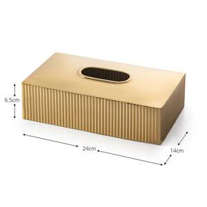 Boîte à mouchoirs rectangulaire luxueuse en métal de qualité supérieure Organisateur élégant et fonctionnel pour maisons, bureaux et hôtels - Product Image 2