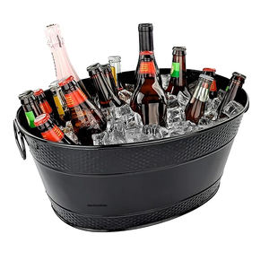 Producto de fabricación a granel de calidad superior con recubrimiento en polvo negro, cubo de hielo para bebidas, Enfriador de cerveza y vino, cubo de hielo para celebración ovalado - Product Image 5