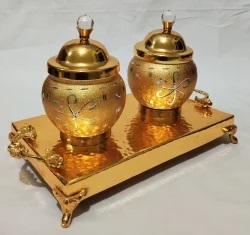 2023 Home Hotel Regalos Mesa Productos decorativos Precio al por mayor Bandeja para servir frutas secas Diseño de martillo Acabado en 2 tonos MOQ 100PCs - Product Image 2