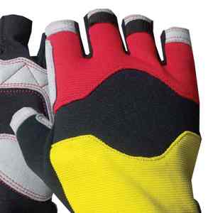 Gants de mécanicien unisexes en coton avec paume en cuir synthétique PU et poignée anti-vibration pour le soudage et l'assemblage industriels - Product Image 4