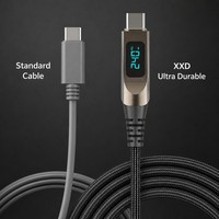Kabel Data 1.2M/2M Tampilan Nomor PD3.1 240W USB C 5A Pengisian Cepat Tembaga Murni Nilon Terjalin iPhone 16 15 Pro Kamera