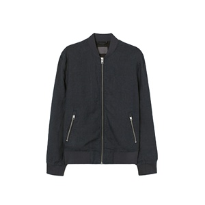 Chaqueta de bombardero de invierno de color negro liso de diseño personalizado chaqueta de bombardero extragrande con cuello levantado de tela ligera de alta calidad - Product Image 1