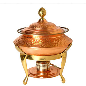 Chaffing Dish personnalisé en acier et cuivre avec support, chauffe-plats finis haut de gamme, chauffe-plats pour hôtel et buffet, vente en gros - Product Image 6