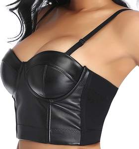 Hollow Out <b>Black</b> Court women Sexy Slim Bustier Leather Lingerie Control top <b>Corsets</b> Bodice Corsage Bustier Dress Shaper wear - Product Image 1