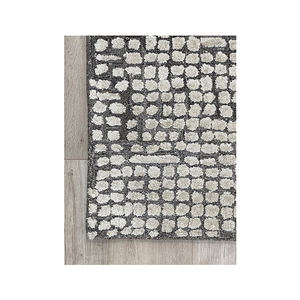Tapis moderne de haute qualité en viscose grise rectangulaire, à poils moyens, à motifs floraux, lavable, antidérapant, pour salon et hôtel - Product Image 3