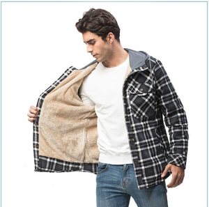 <b>Men's</b> Polar Fleece <b>Flannel</b> Hood with Shirt <b>Jacket</b> Fitted Plaid Heavy Weight Lined <b>Flannel</b> Shirt <b>Jacket</b> for <b>Man</b>, <b>Man</b> <b>Jacket</b> 2025 - Product Image 3