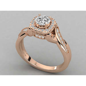 14K Gold Solitaire Ring for Ladies with Lab Grown Diamond - Product Image 1